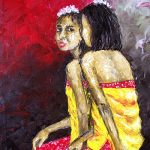 Dua penari, oil on canvas , 60 x 50 , tahun 2006