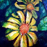 Flower , oil on canvas 50 X 60 , tahun 2004