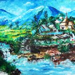 Membumi oil on canvas 120 x 80 , taun 2000