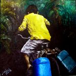 Mencari , oil on canvas , 80 x 80, tahun, 2008