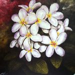 kamboja flower oil on canvas 90 x 90