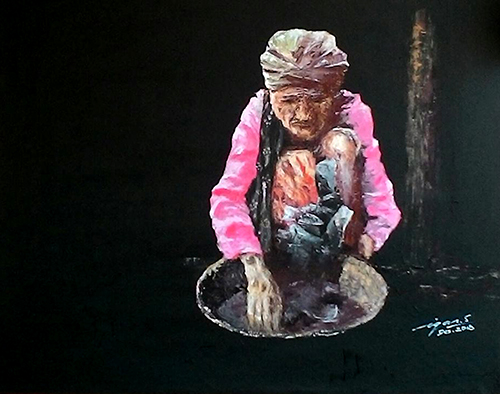 kosong, acrylic on canvas, 100 X80, tahun 2018